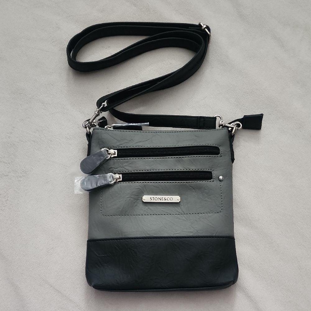 Stone & Co. Gray and Black Crossbody Bag NWOT